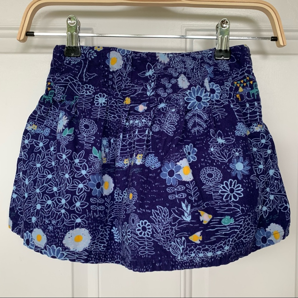 •Lands' End Kids• Corduroy Floral & Fish Skort - Girls Size 5